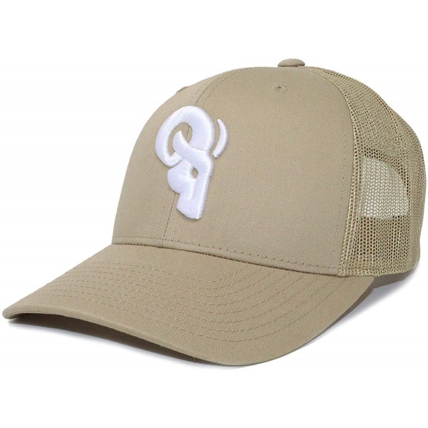 Baseball Caps Trucker Hat - Snapback Two-Tone Mesh Durable Comfortable Fit Premium Quality - Khaki / White - CA18Y93M5LY $26.80