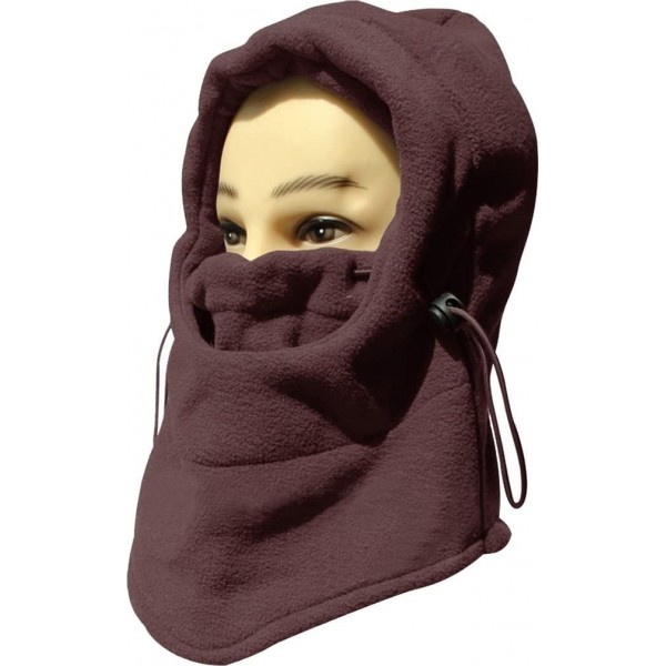 Balaclavas Winter Snowboard Face Hat Fleece Hood Ski Mask Wool Beret Balaclava - Brown - CB11RLDKPHT $10.43