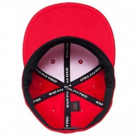 Baseball Caps Premium 210 Flexfit Fitted Flatbill Hat with NoSweat Hat Liner - Red - CT18O952SL9 $16.17