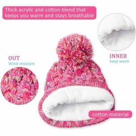 Skullies & Beanies Knitted Beanie Gloves & Scarf Winter Set Warm Thick Fashion Hat Mittens 3 in 1 Cold Weather For Women - C3...