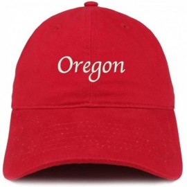 Baseball Caps Oregon Embroidered 100% Cotton Adjustable Cap Dad Hat - Red - CN18SWH0ARQ $16.26