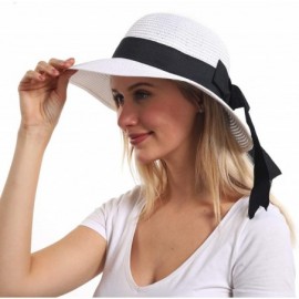 Sun Hats Womens Beach Sun Straw Hat- Floppy Beach hat & Wide Brim Braided Sun Hat - UPF 50+ Maximum Sun Protection - CZ194K6S...