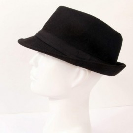 Fedoras Unisex Classic Trilby Fedora Hat - Black - C418KWSSGXY $10.07