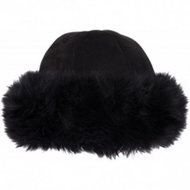 Bomber Hats Womens/Ladies Moritz Sheepskin Panel Hat - Black - CD18IGO64DN $82.04