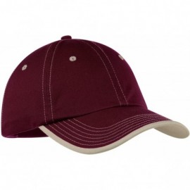 Baseball Caps Men's Vintage Washed Contrast Stitch Cap - Maroon and Stone - CF111GGB599 $9.53