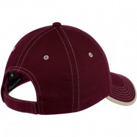 Baseball Caps Men's Vintage Washed Contrast Stitch Cap - Maroon and Stone - CF111GGB599 $9.53