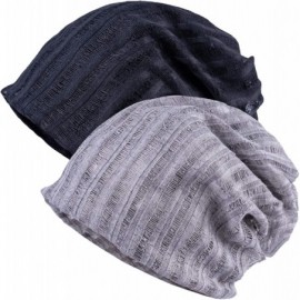 Skullies & Beanies Women's Chemo Hat Beanie Scarf Liner for Turban Hat Headwear for Cancer - 2 Pack Black & Gray - C518SQ022W...