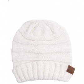 Skullies & Beanies Women Oversized Chenille Soft Skull Cap Beanie - Ivory - CH18IDS7M4W $17.46