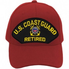 Baseball Caps US Coast Guard Retired Hat/Ballcap Adjustable One Size Fits Most - Red - CN18NKDNYER $17.62