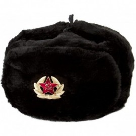 Skullies & Beanies Hat Russian Soviet Army Black KGB Fur Military Cossack Ushanka Size XS - CF113Z4AGFN $27.85