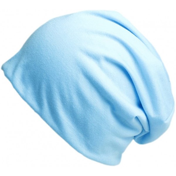 Skullies & Beanies Unisex Oversized Ski Slouch Hat Baggy Slouchy Stretch Beanies Skull Cap - Sky Blue - CB1840OTD9O $8.86