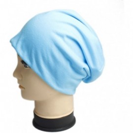 Skullies & Beanies Unisex Oversized Ski Slouch Hat Baggy Slouchy Stretch Beanies Skull Cap - Sky Blue - CB1840OTD9O $8.86