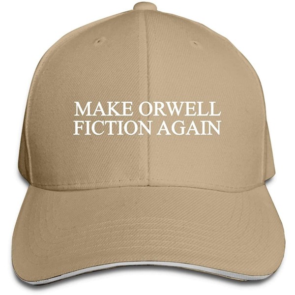 Baseball Caps Make Orwell Fiction Again Trucker Hat Baseball Cap Adjustable Sandwich Hat - Natural - CY18IQ5W4W3 $16.92