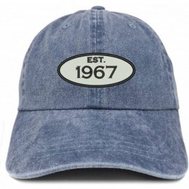 Baseball Caps Established 1967 Embroidered 53rd Birthday Gift Pigment Dyed Washed Cotton Cap - Navy - CY180NGGNZK $31.68