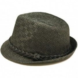 Fedoras Classic Fedora Straw Hat with Braided Band Available - Black - CZ110GWU0VD $11.17
