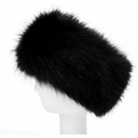 Cold Weather Headbands Womens Faux Fur Headband Winter Earwarmer Earmuff Hat Ski - Black - CS12K3NDNRR $12.43