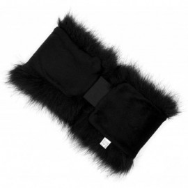 Cold Weather Headbands Womens Faux Fur Headband Winter Earwarmer Earmuff Hat Ski - Black - CS12K3NDNRR $12.43