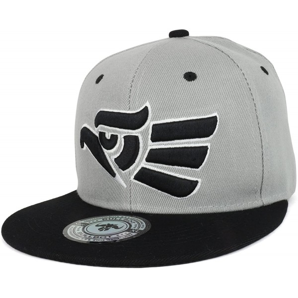 Baseball Caps Hecho En Mexico Eagle 3D Embroidered Fitted Flatbill Snapback Cap - Grey Black - CK18CM6RTKZ $18.13