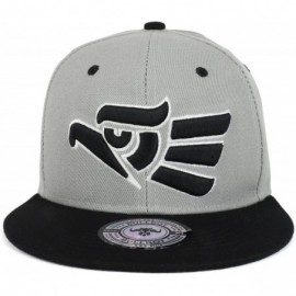 Baseball Caps Hecho En Mexico Eagle 3D Embroidered Fitted Flatbill Snapback Cap - Grey Black - CK18CM6RTKZ $18.13
