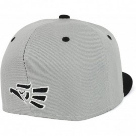 Baseball Caps Hecho En Mexico Eagle 3D Embroidered Fitted Flatbill Snapback Cap - Grey Black - CK18CM6RTKZ $18.13