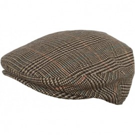 Newsboy Caps Plaid Wool Blend Ivy Scally Cap Plaid Houndstooth Driver Hat Newsboy Flat Irish Jeff - Brown - C41297M7VCX $28.50