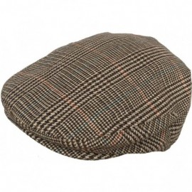 Newsboy Caps Plaid Wool Blend Ivy Scally Cap Plaid Houndstooth Driver Hat Newsboy Flat Irish Jeff - Brown - C41297M7VCX $28.50