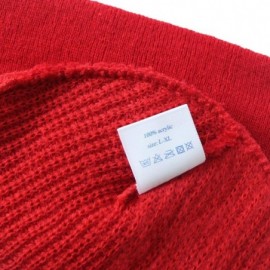 Skullies & Beanies 100% Acrylic Winter Cuffed Beanie with Soft Lining Adult Size for Men and Women - Red - C818K2NRDGD $13.24