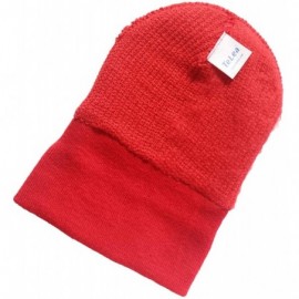 Skullies & Beanies 100% Acrylic Winter Cuffed Beanie with Soft Lining Adult Size for Men and Women - Red - C818K2NRDGD $13.24