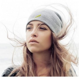 Skullies & Beanies Custom Slouchy Beanie Flash Lightning Bolt Embroidery Cotton - Dark Grey - CS18A58N8QM $13.42