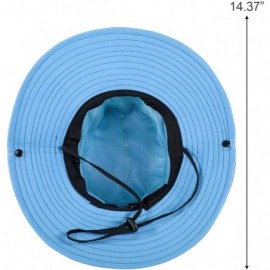 Sun Hats 2 Pieces Women's Outdoor Sun Hat UV Protection Foldable Mesh Wide Brim Beach Fishing Cap - Pink- Sky Blue - C718SM2W...