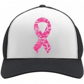 Baseball Caps Breast Cancer Awareness Pink Ribbon Camouflage Fighter Trucker Hat Mesh Cap - Black/White - C618656R5YG $12.61