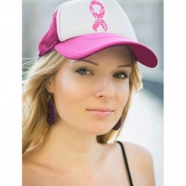 Baseball Caps Breast Cancer Awareness Pink Ribbon Camouflage Fighter Trucker Hat Mesh Cap - Black/White - C618656R5YG $12.61