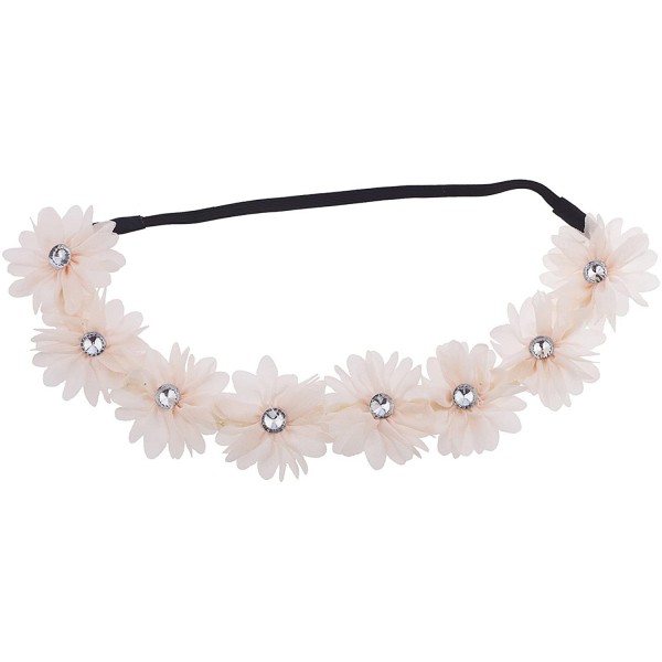Headbands Floral Flower Crown Stretch Headband - White Blush - C1187GE9U53 $10.10