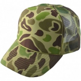 Baseball Caps Men's Summer Mesh Trucker Adjustable Cap Camouflage - Green Camo - CX11WLWC55P $10.83