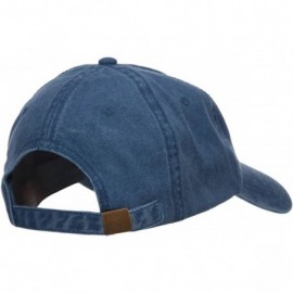 Baseball Caps Sailboat and Wave Embroidered Pigment Dyed Cap - Navy - CM126E5S1HP $24.48