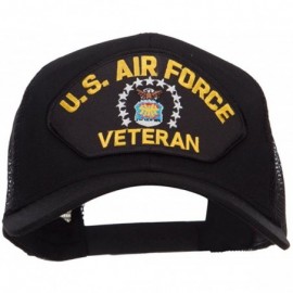 Baseball Caps US Air Force Veteran Military Patched Mesh Cap - Black - CE124YMFN2B $17.66