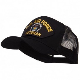 Baseball Caps US Air Force Veteran Military Patched Mesh Cap - Black - CE124YMFN2B $17.66