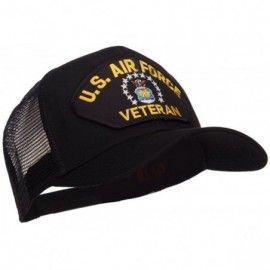 Baseball Caps US Air Force Veteran Military Patched Mesh Cap - Black - CE124YMFN2B $42.50