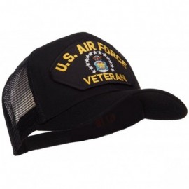 Baseball Caps US Air Force Veteran Military Patched Mesh Cap - Black - CE124YMFN2B $17.66