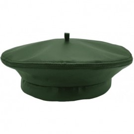 Berets Winner Caps Unisex Cowhide Leather Beret Made in USA - Hunter Green - C9180I7MELZ $23.40