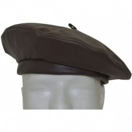 Berets Winner Caps Unisex Cowhide Leather Beret Made in USA - Hunter Green - C9180I7MELZ $23.40