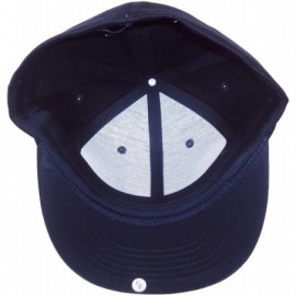 Baseball Caps Flat Bill Cap - 100% Polyester 6 Panel - 2 Sizes/Choice of Black- Navy- White Fitted Flat Brim Baseball Hat. - ...