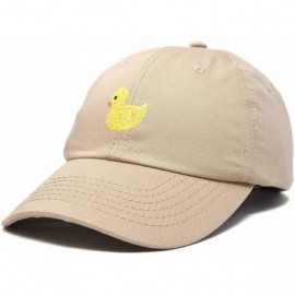 Baseball Caps Cute Ducky Soft Baseball Cap Dad Hat - Khaki - CJ18LZ8QIKG $14.91