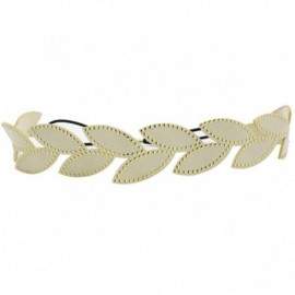 Headbands Women Girls Nature Leaf Stylish Elastic Headband Hair Band Chain - white - CN11QT1CNDD $19.78