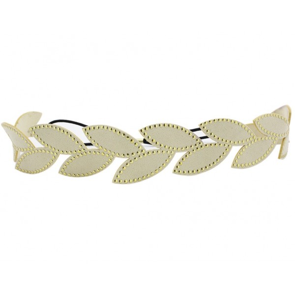 Headbands Women Girls Nature Leaf Stylish Elastic Headband Hair Band Chain - white - CN11QT1CNDD $10.93