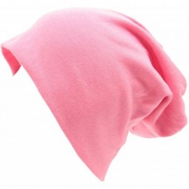 Skullies & Beanies Women Men Beanies Hat Cotton Stretch Slouchy Beanie Chemo Hat Hip-hop Skull Cap - Pink - CF18KXGI3SI $8.59
