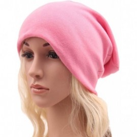 Skullies & Beanies Women Men Beanies Hat Cotton Stretch Slouchy Beanie Chemo Hat Hip-hop Skull Cap - Pink - CF18KXGI3SI $8.59