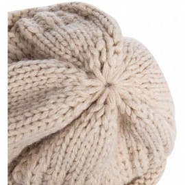 Skullies & Beanies Slouchy Beanie Hat for Women- Winter Warm Knit Oversized Chunky Thick Soft Ski Cap - Dark Gray+oatmeal - C...