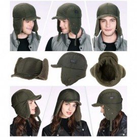 Bomber Hats Unisex Aviator Hat Winter Trapper Bomber Faux Fur Pilot Costume Trooper Cap 56-62cm - 00797-army Green - C918A67G...