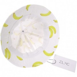 Bucket Hats Unisex Cute Print Bucket Hat Summer Fisherman Cap - Banana - White - C511PWP96IR $18.27